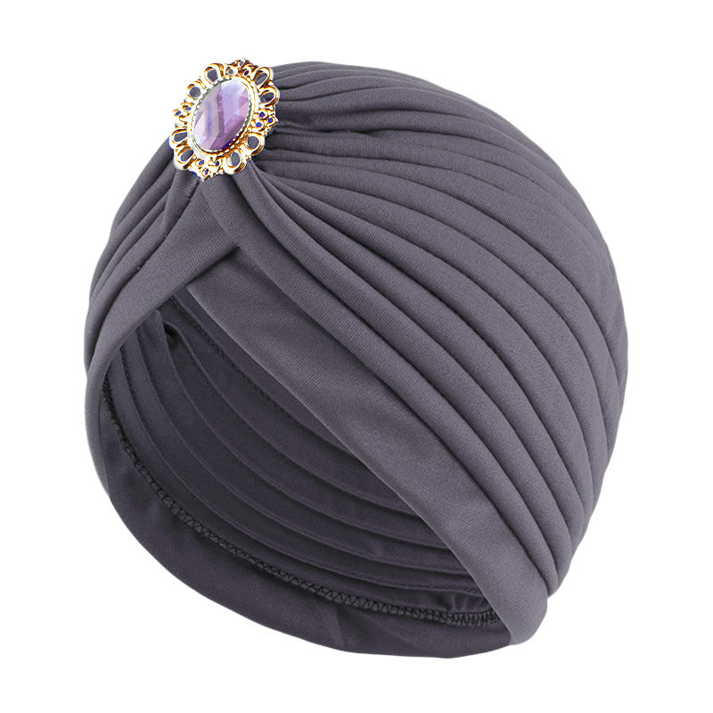 Cross-border new alloy diamond accessories Indian cap retro ethnic headscarf cap chemotherapy cap JDT-12J