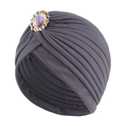 Cross-border new alloy diamond accessories Indian cap retro ethnic headscarf cap chemotherapy cap JDT-12J