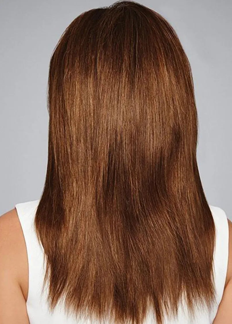 Medium Hairstyle Women's Natural Straight Synthetic Hair Capless Wigs 18Inch