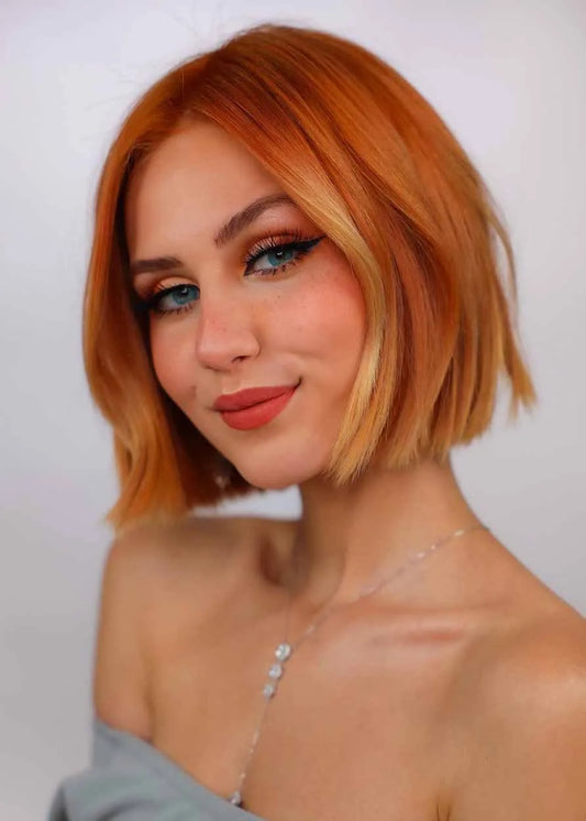 Women's Short Bob Hairstyles Natural Looking Straight Hair Capless Wigs 12Inch