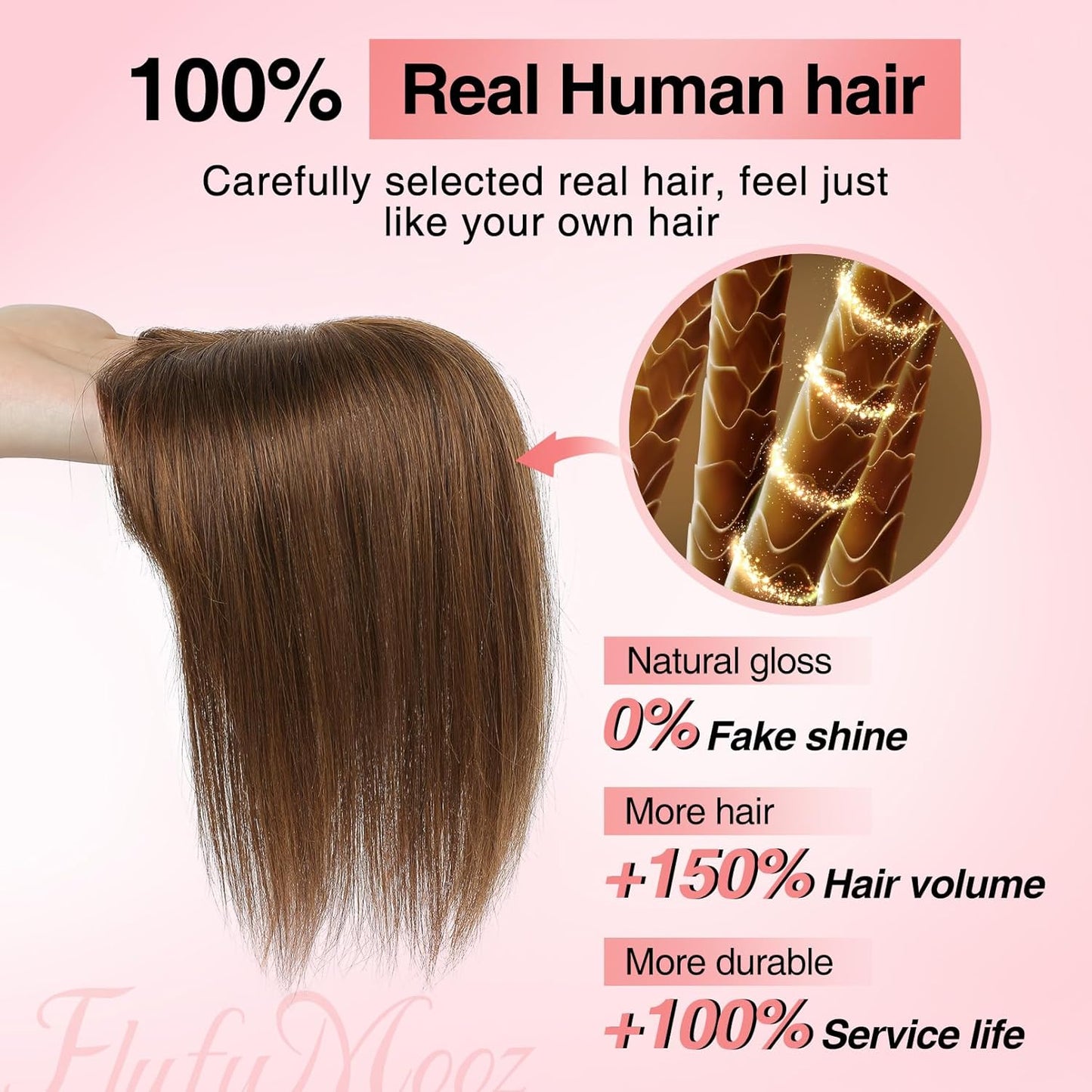 Real Human Hair Toppers for women 10 Inch Clip in Bangs for Thinning Hai Cover Hair Pieces