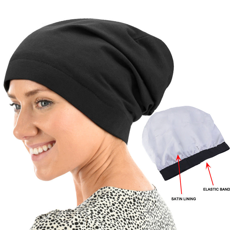 Europe and the United States popular elastic wide-brimmed turtle hat lined with Sade home cap chemotherapy cap Amazon