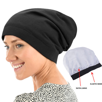 Europe and the United States popular elastic wide-brimmed turtle hat lined with Sade home cap chemotherapy cap Amazon