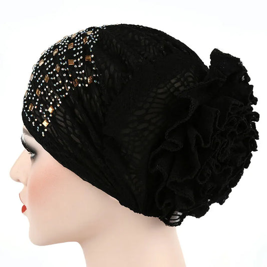 Lace Flower Turban For Women