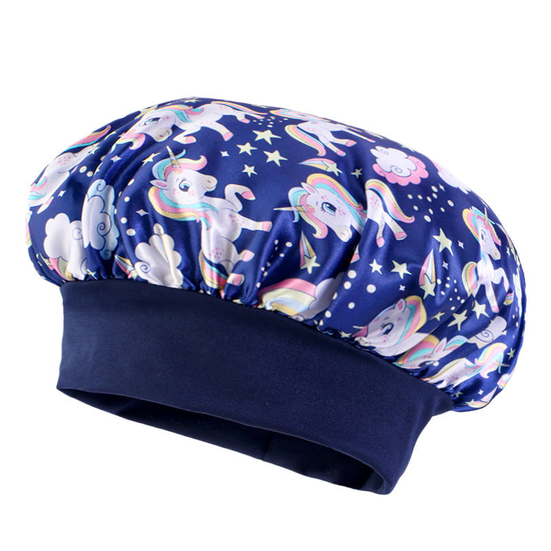 Children's Unicorn Cartoon Latin Nightcap Baby Tapes Hat Hair Conditioners Shower Cap JDKB-21A-2