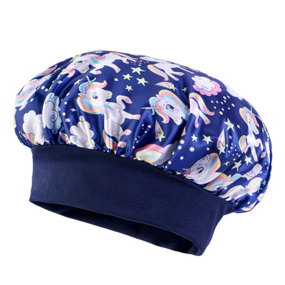 Children's Unicorn Cartoon Latin Nightcap Baby Tapes Hat Hair Conditioners Shower Cap JDKB-21A-2