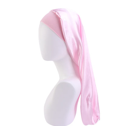 AliExpress Hot Sale High Stretch Wide-brimmed Long Barrel Hat Imitation Silk Stretch Nightcap Headscarf Hat