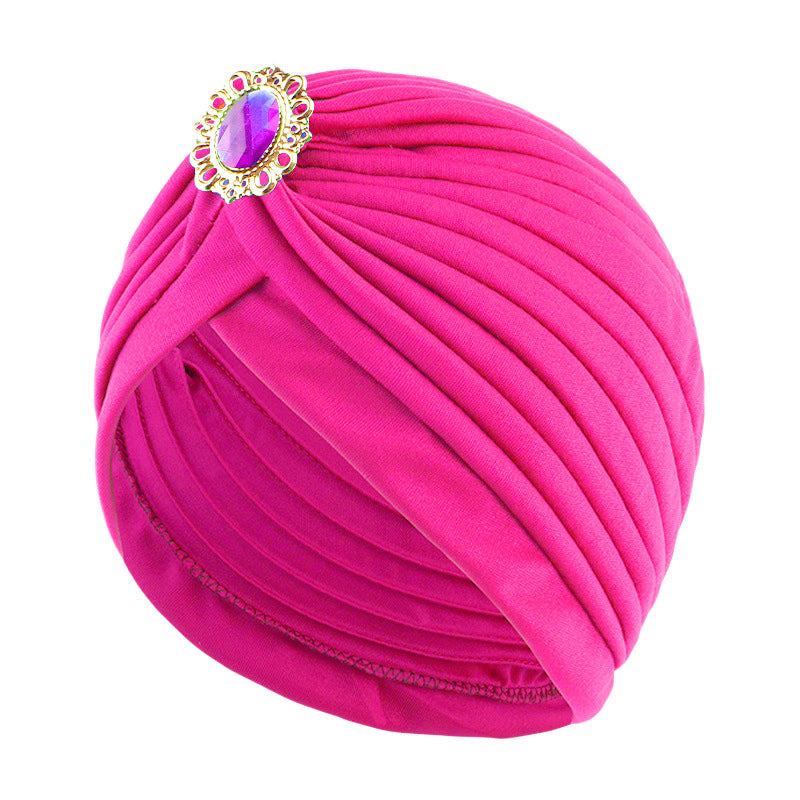 Cross-border new alloy diamond accessories Indian cap retro ethnic headscarf cap chemotherapy cap JDT-12J