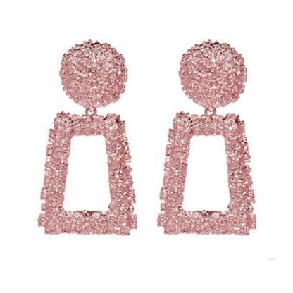 Women/Ladies Korean Style Geometric Pattern E-Plating Technic Alloy Material Drop Earrings