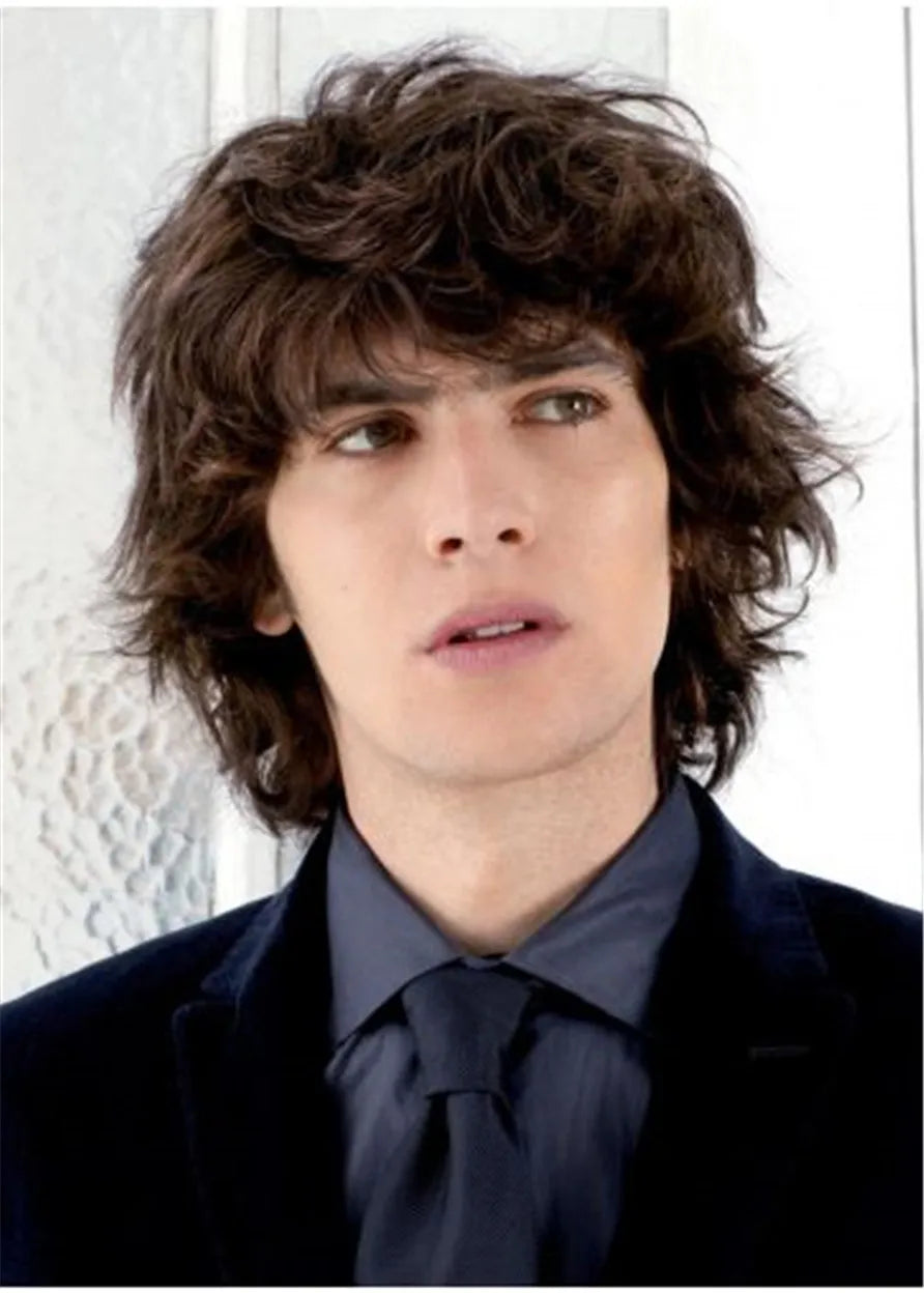 Messy Natural Culry Hairstyle Human Hair Full Lace Wig 10 Inches