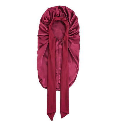 Cross-border Wide-brimmed Stretch-in Long Ribbon Scarlet Nightcap Long Barrel Hair-care Hat Band Tape Hood JDB-446V