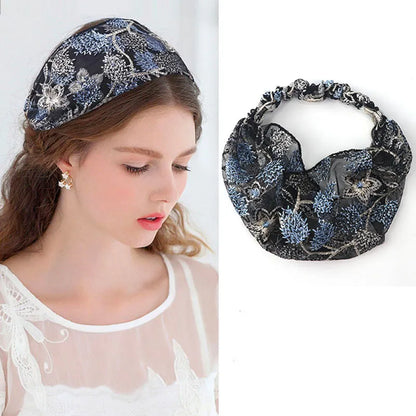 Women's Korean Style Floral Pattern Lace Material Hair Band Hair Accessories for Gift