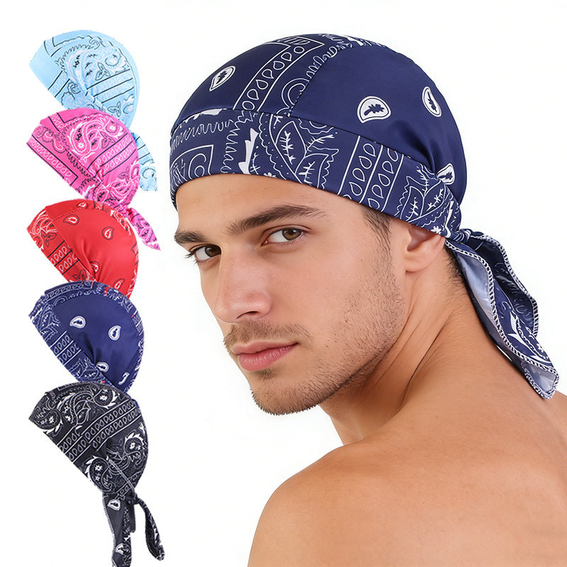 Stretch Cloth Amoeba Cashew Pirate Hat Hip Hop Street Dance Ribbon Baotou Hat Ethnic Hat JDD-09B