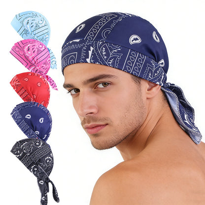 Stretch Cloth Amoeba Cashew Pirate Hat Hip Hop Street Dance Ribbon Baotou Hat Ethnic Hat JDD-09B
