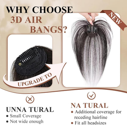 Clip in Bangs Hair Clip 100% Real Human Hair Toppers for women Clip on Bangs Human Hair with Lace Topper Bangs 360°Cover Clip on Bangs for Women Wispy Fake Bangs for Daily Wear