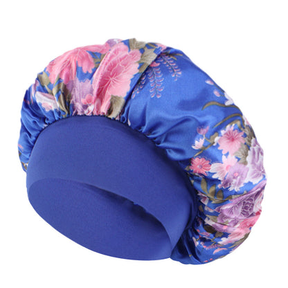 Amoeba wide-brimmed elastic hair band nightcap satin round CAP Beauty hair cap shower cap satin bonnet