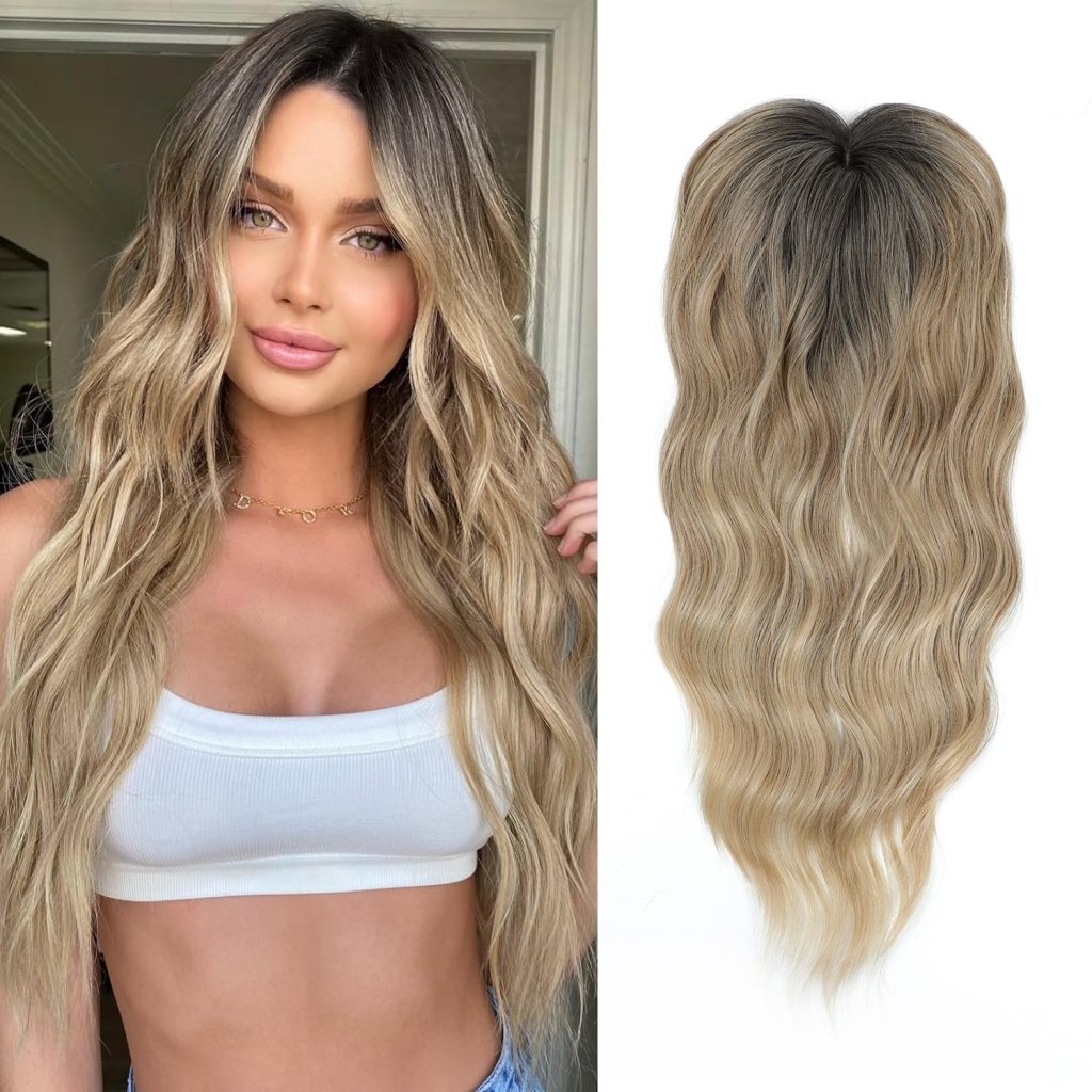 20Inch Wavy Hair Topper for Women Add Volume&Cover Thinning Hair with Natural Looking Hair Piece