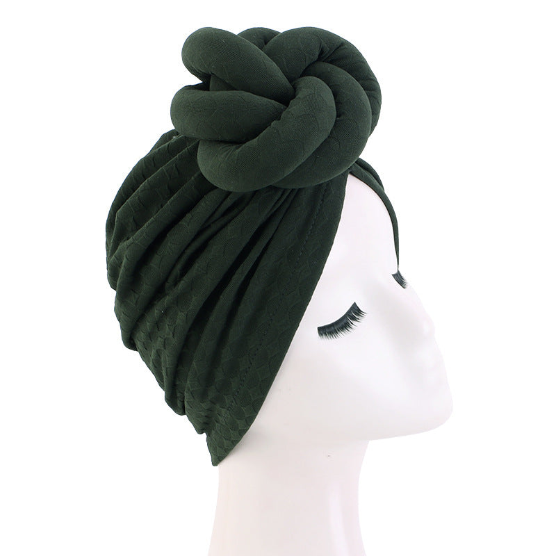 Amazon New Solid Color Ethnic Bag Head Cap Stereo Twist Ball Head Cap Indian Cap JDT-41A