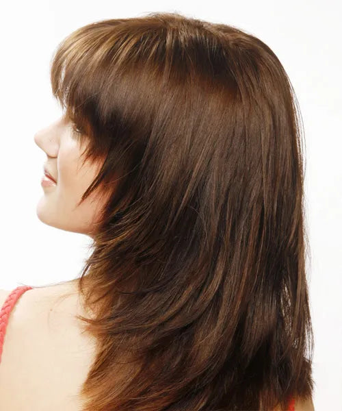 Soft Natural Custom 100% Real Human Hair Long Layered Straight Wig 14 Inches