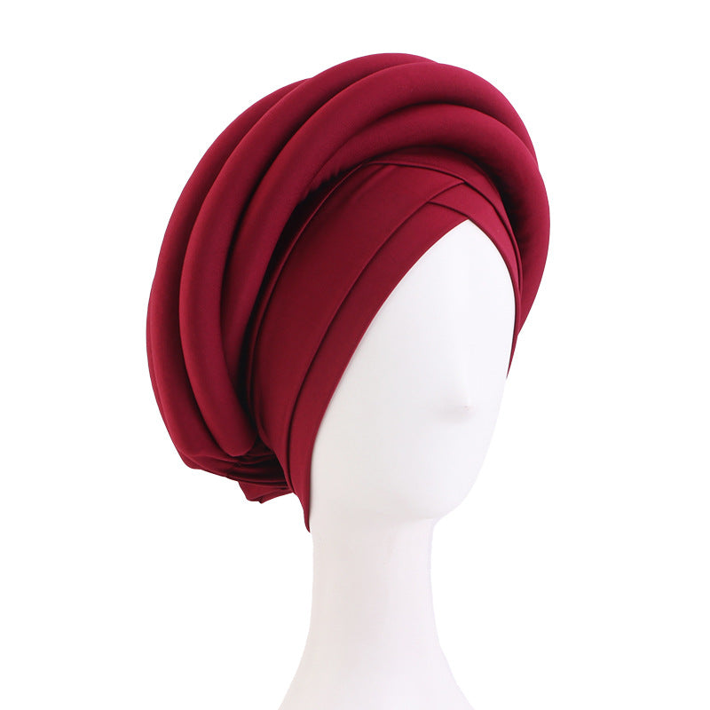 New Cross-border Hat Three-dimensional Twist Sponge African Hat Twist Hat Cross Ethnic Hat Baotou Hat JDT-497