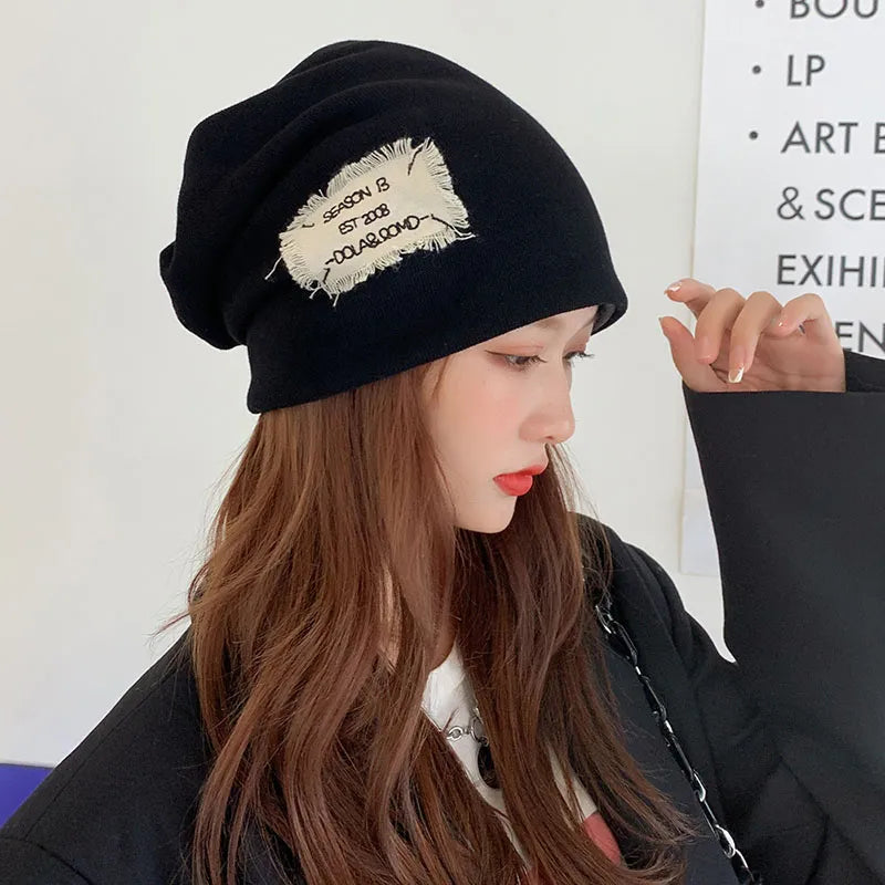 Women/Ladies Casual Style Letter Pattern Brimless Knitted Hats For Spring/Fall/Winter