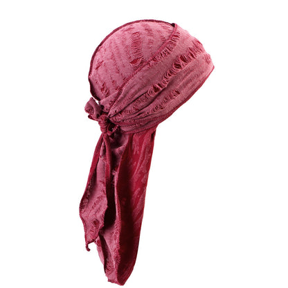 European and American Popular Vintage Ripped Cotton Ribbon Pirate Hat Men's Tape Turban Hat Turban JDT-05-6