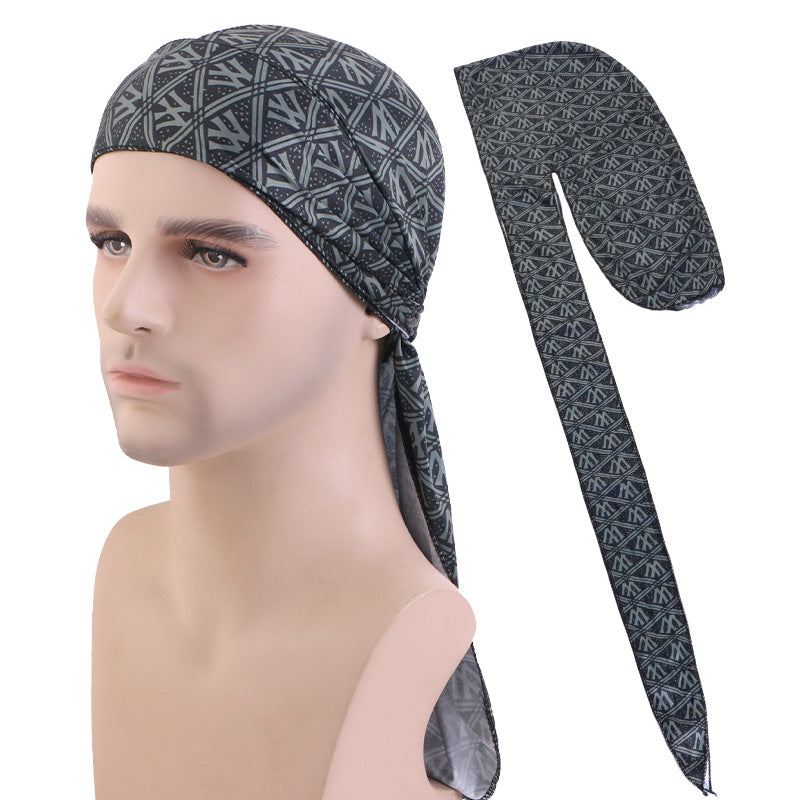 Factory Direct Sales Silk Strap Pirate Hat Turban Hat Bag Turban Custom Printed Logo Cross-Border Hat