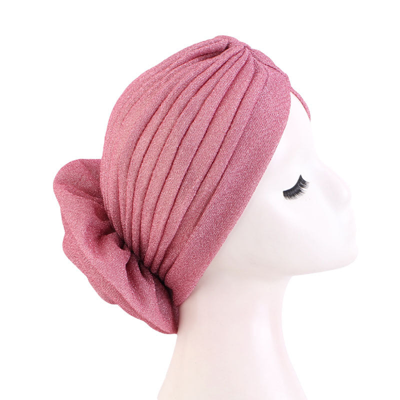 Cross-border new bright silk big flower headscarf hat ethnic style toe cap retro fashion hat TJM-322