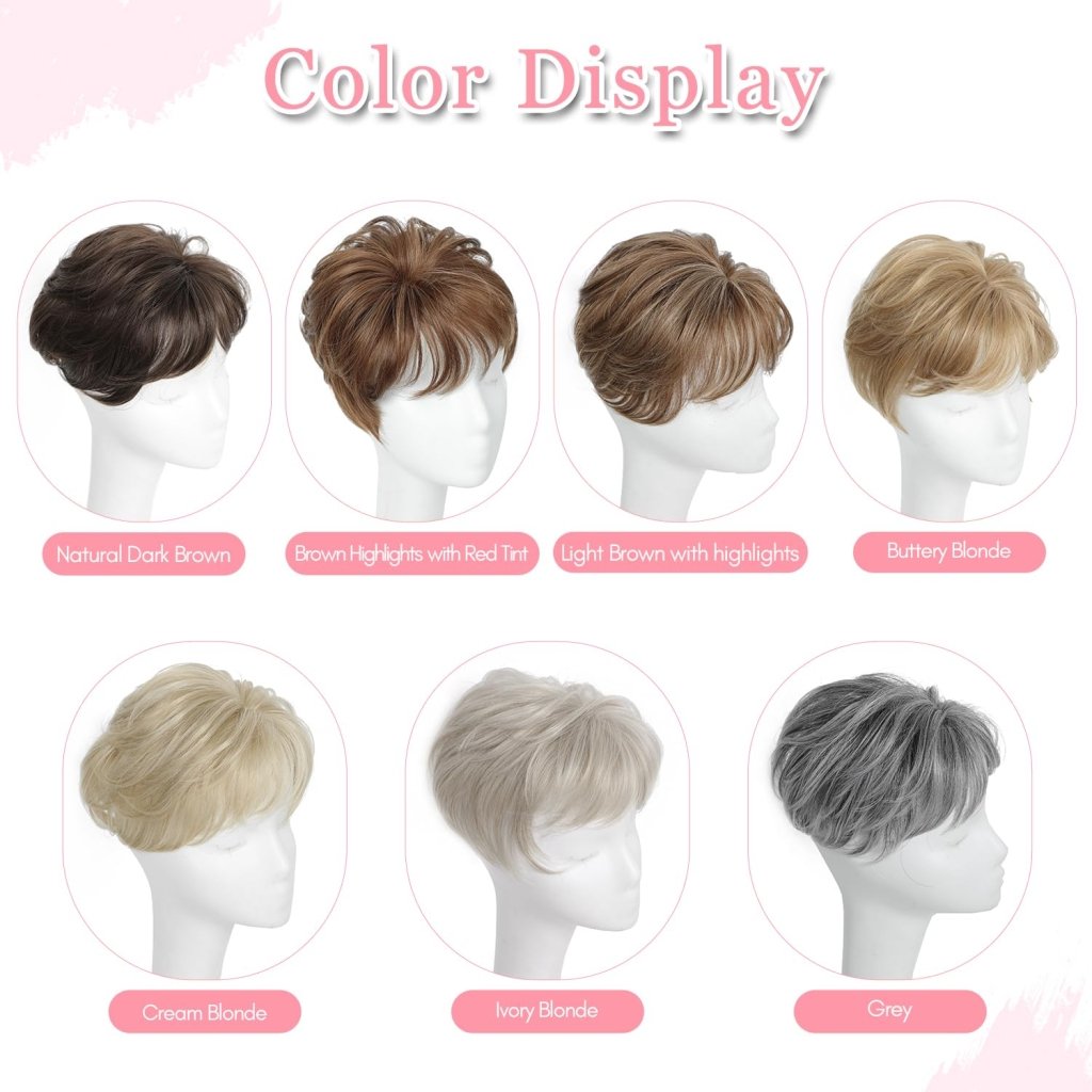 Hair Topper Short Pixie Cut Pieces for Women with Thinning Human Hair Wigs