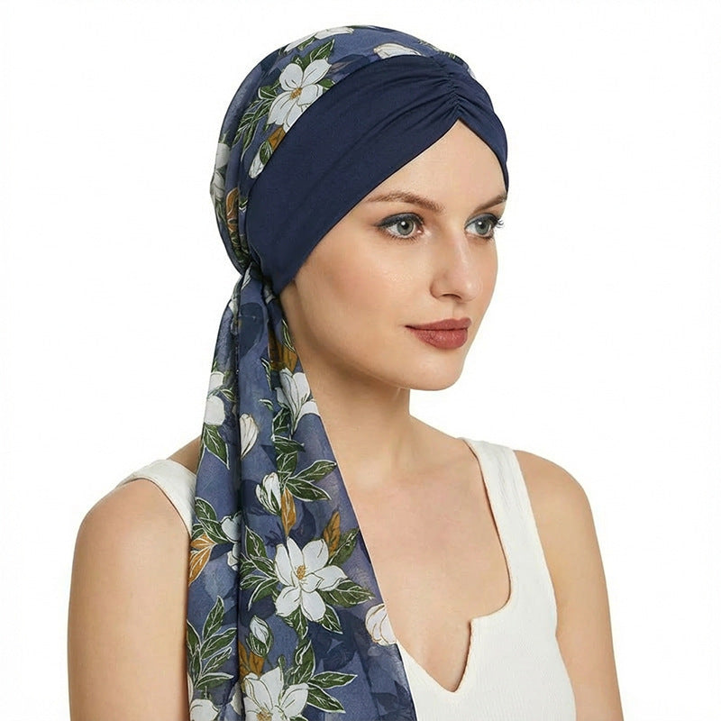 Cross-Border Custom Chiffon Ribbon Outdoor Beach Headscarf Professional Headscarf Factory Custom-Made According to Sample Jdt-456C