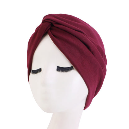Ethnic Style Turban Hat, Imitation Cotton Twisted Cross Hat, Indian Hat, Chemotherapy Hat, Baotou Hat