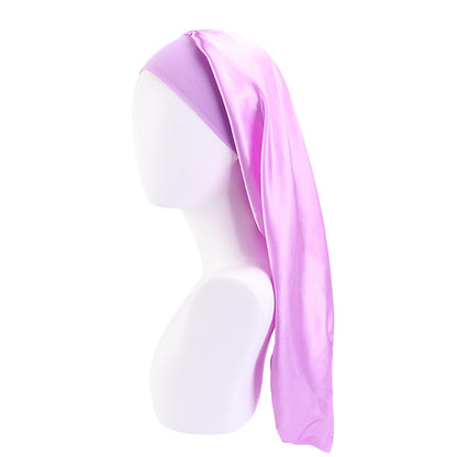 AliExpress Hot Sale High Stretch Wide-brimmed Long Barrel Hat Imitation Silk Stretch Nightcap Headscarf Hat