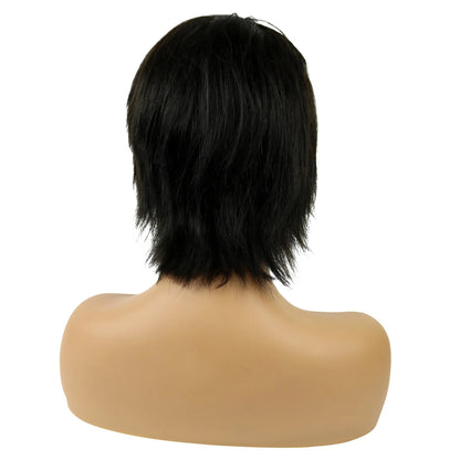 Parrucche di capelli umani senza cappuccio corte e lisce Nia Long Layered 10 pollici