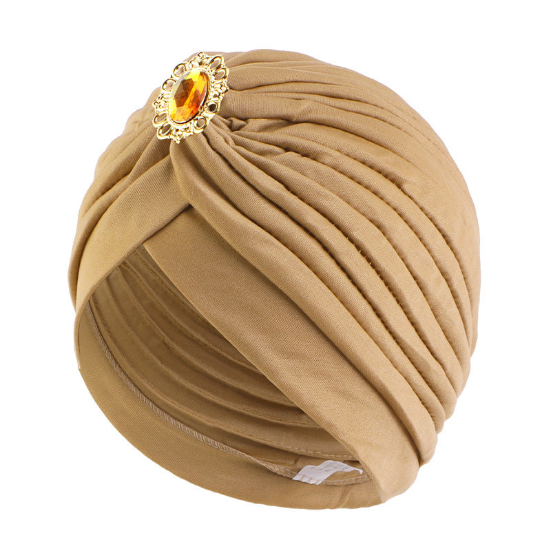 Cross-border new alloy diamond accessories Indian cap retro ethnic headscarf cap chemotherapy cap JDT-12J