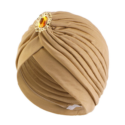 Cross-border new alloy diamond accessories Indian cap retro ethnic headscarf cap chemotherapy cap JDT-12J