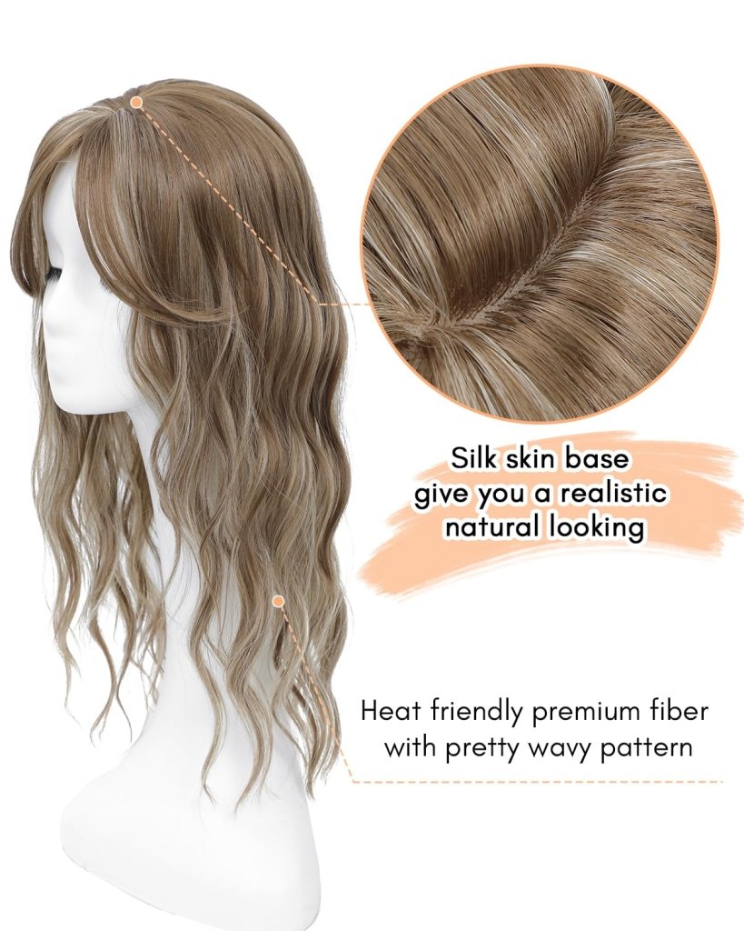 20Inch Wavy Hair Topper for Women Add Volume&Cover Thinning Hair with Natural Looking Hair Piece