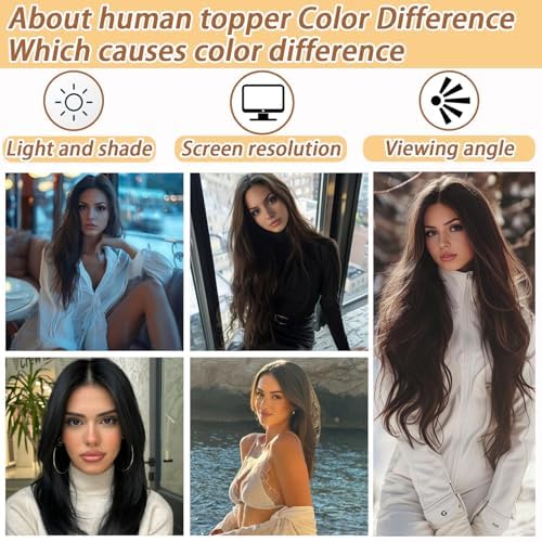 Hair Toppers for Women Real Human Hair, Bangs Hair Clip 360° 3D Cover Human Hair Topper with Bangs