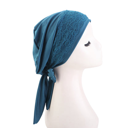 Amazon source lace edge ribbon headscarf cap, toe cap, base cap, chemotherapy cap JDT-510