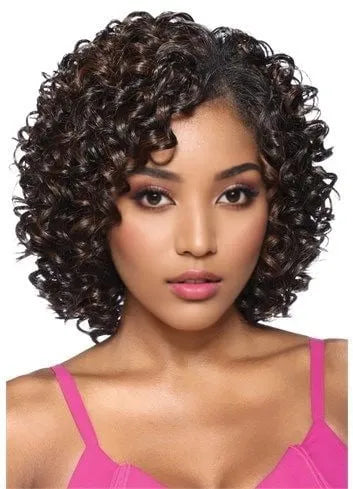 Synthetische verworrene lockige mittellange Lace-Front-Perücken für Frauen 12 Zoll