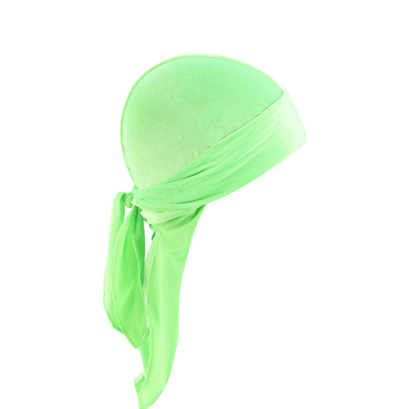 European and American fashion Korean velvet long tail pirate hat strap turban hat hip hop Cape velvet durags
