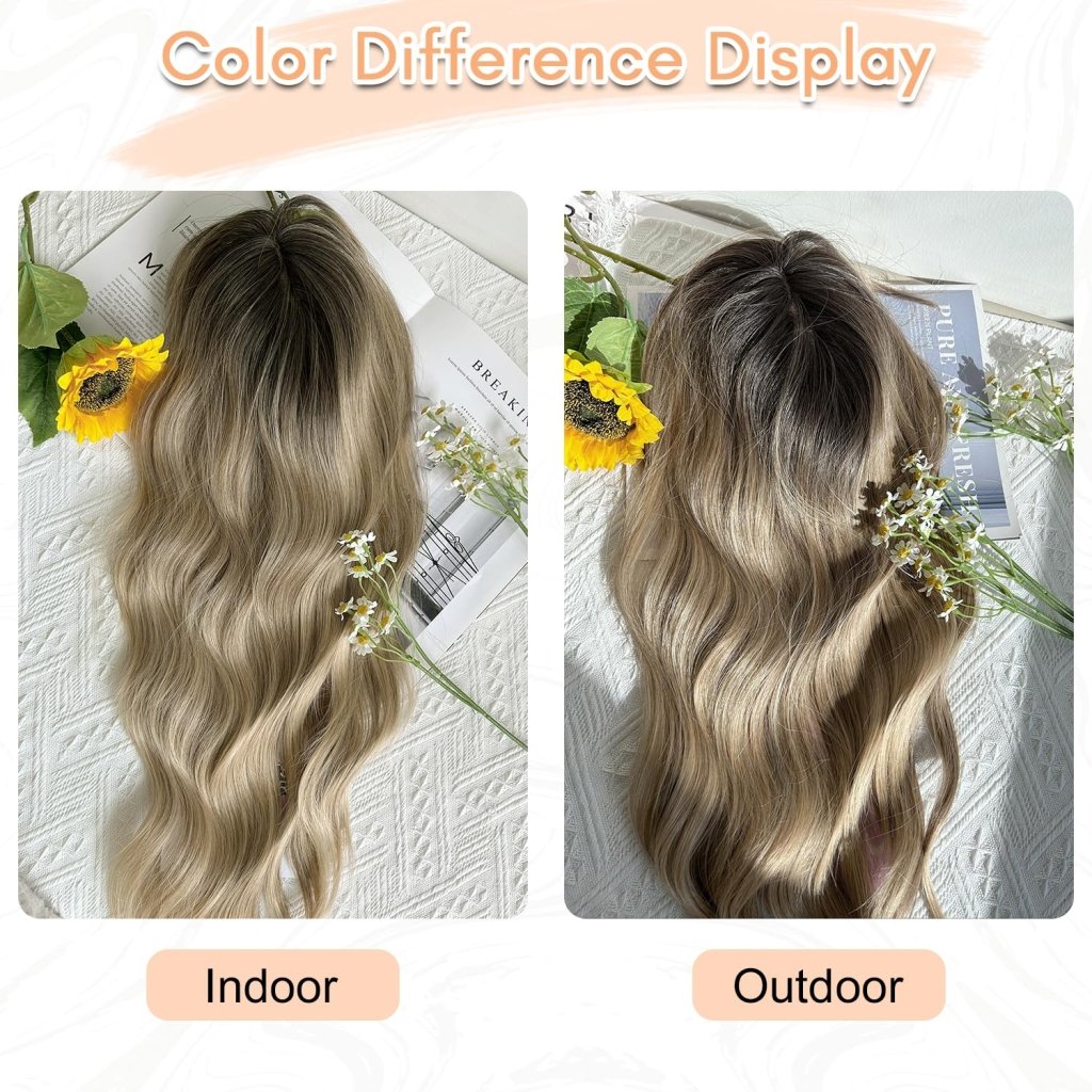 20Inch Wavy Hair Topper for Women Add Volume&Cover Thinning Hair with Natural Looking Hair Piece