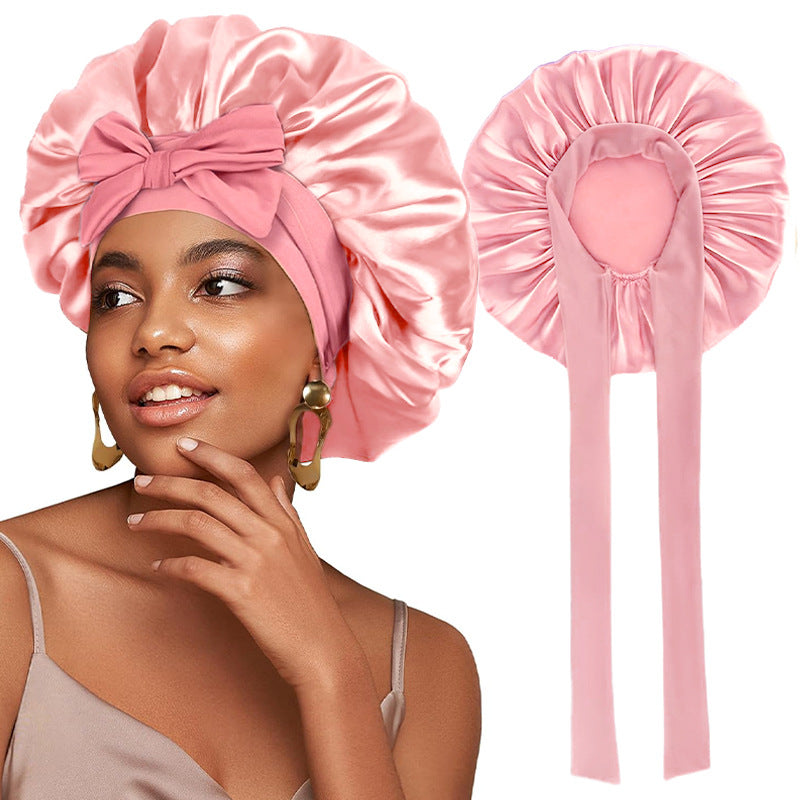 Logo Customized Satin Elastic Ribbon Nightcap Turban Hat Clothing Hat Beauty Chemotherapy Hat Jdb-301L