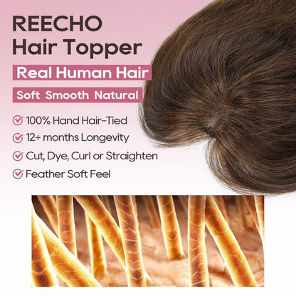 Real Human Hair Topper10 inch Women for Thinning Hair Swiss Base  Hairpiece
