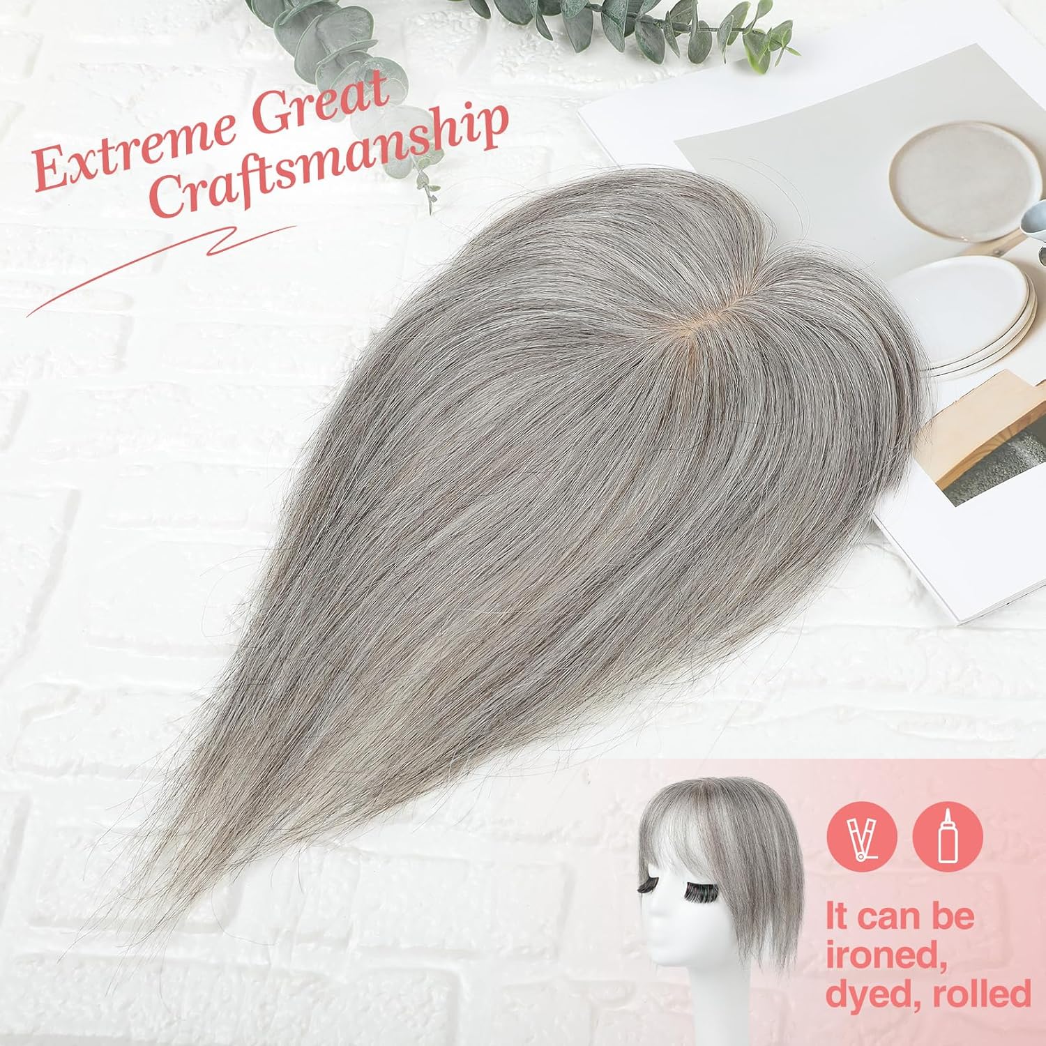 Real Human Hair Toppers for women 10 Inch Clip in Bangs for Thinning Hai Cover Hair Pieces