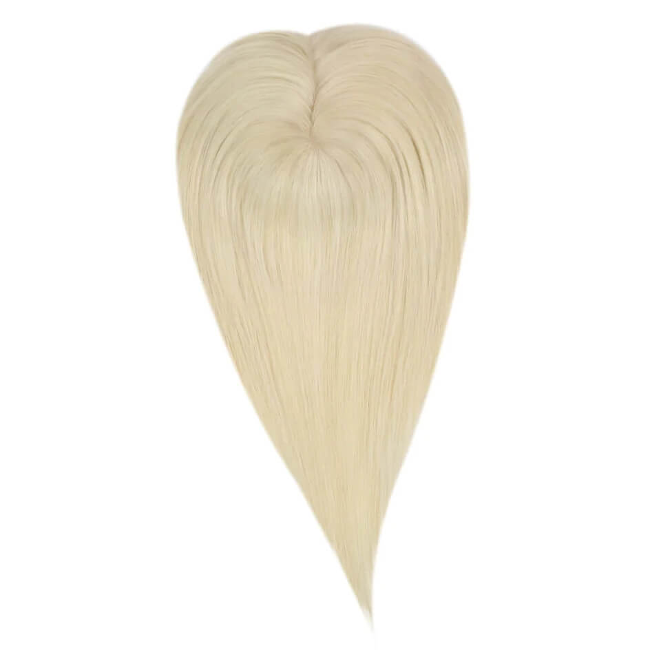 Hair Topper Real Human Hair 5"*5" Base Platinum Blonde