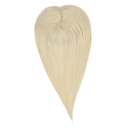 Hair Topper Real Human Hair 5"*5" Base Platinum Blonde