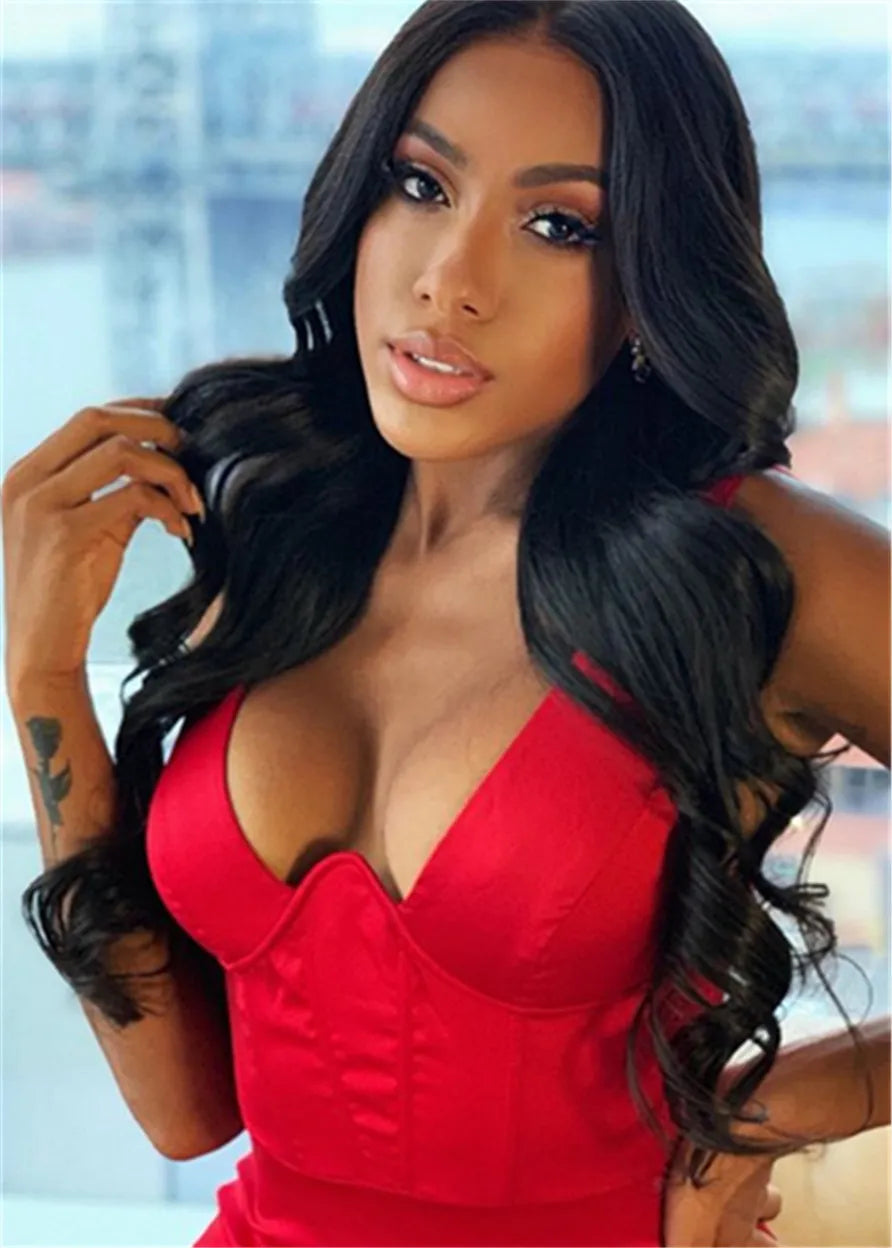 Sexy Long Body Wave Human Hair Women Wig 24 Inches