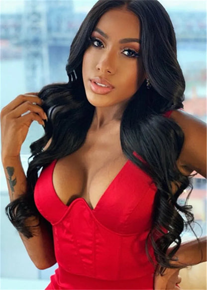 Sexy Long Body Wave Human Hair Women Wig 24 Inches