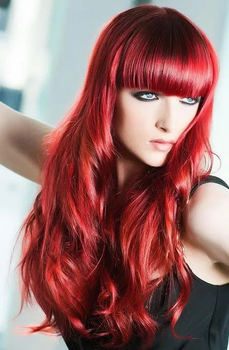 Cheap Lovely Attractive Long Wavy Wig with Full Bang 22 Inches