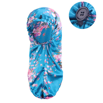 Cross-border Exclusive High Elastic Button Women's Hair Care Cap Dual-use Long Hair Nightcap Shower Cap Amazon Hot Sale